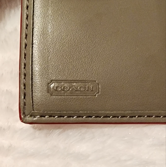 Coach red leather and leopard canvas print wallet - Picture 4 of 4